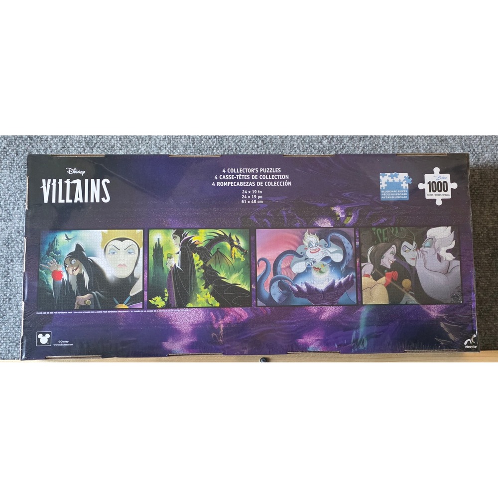 Disney Villains Jigsaw Puzzle Set 4x1000pc Maleficent Ursula Sealed Gothic Gift - Picture 5 of 9